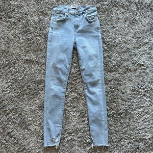 Agolde Sophie high rise skinny crop blue jeans
